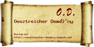 Oesztreicher Demény névjegykártya